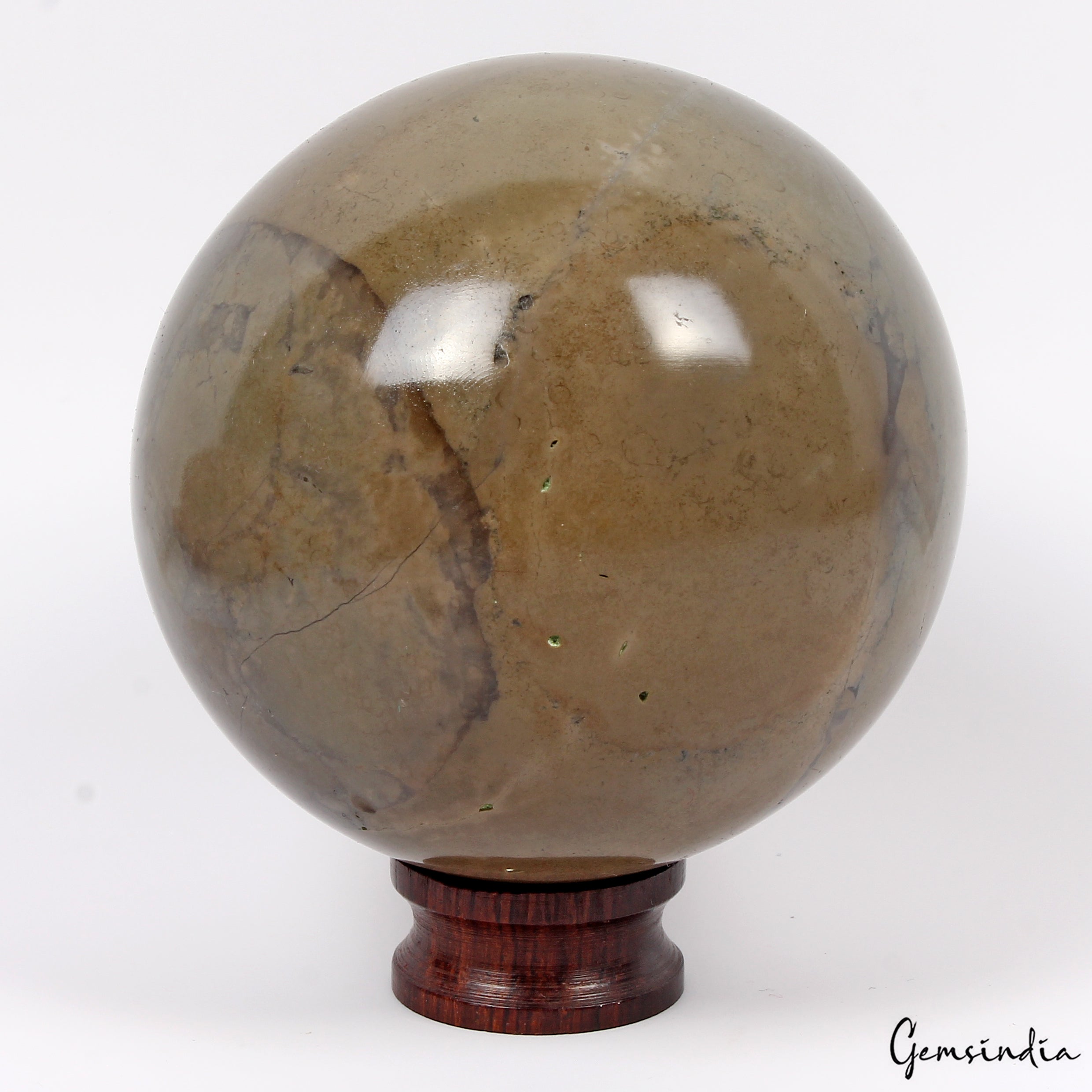 2770 Ct Natural Untreated Forest Agate Healing Crystal Mineral Sphere With Stand