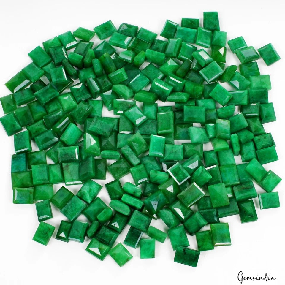 2500 Ct Natural Top Green Emerald Baguette Cut Loose 12-17mm Gemstones~200 Pcs