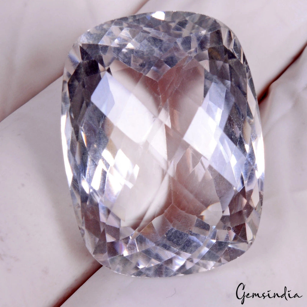 55.00 Cts Natural Lavender color Amethyst Cushion Checker Cut Flawless Gemstone