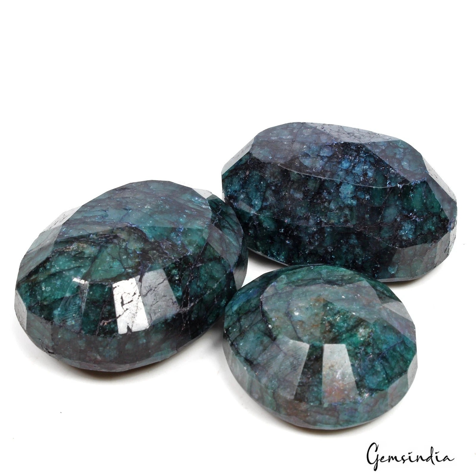 Huge 1040 Ct Natural Green Blue Emerald Earth-Mined Oval Cut Gemstones Lot