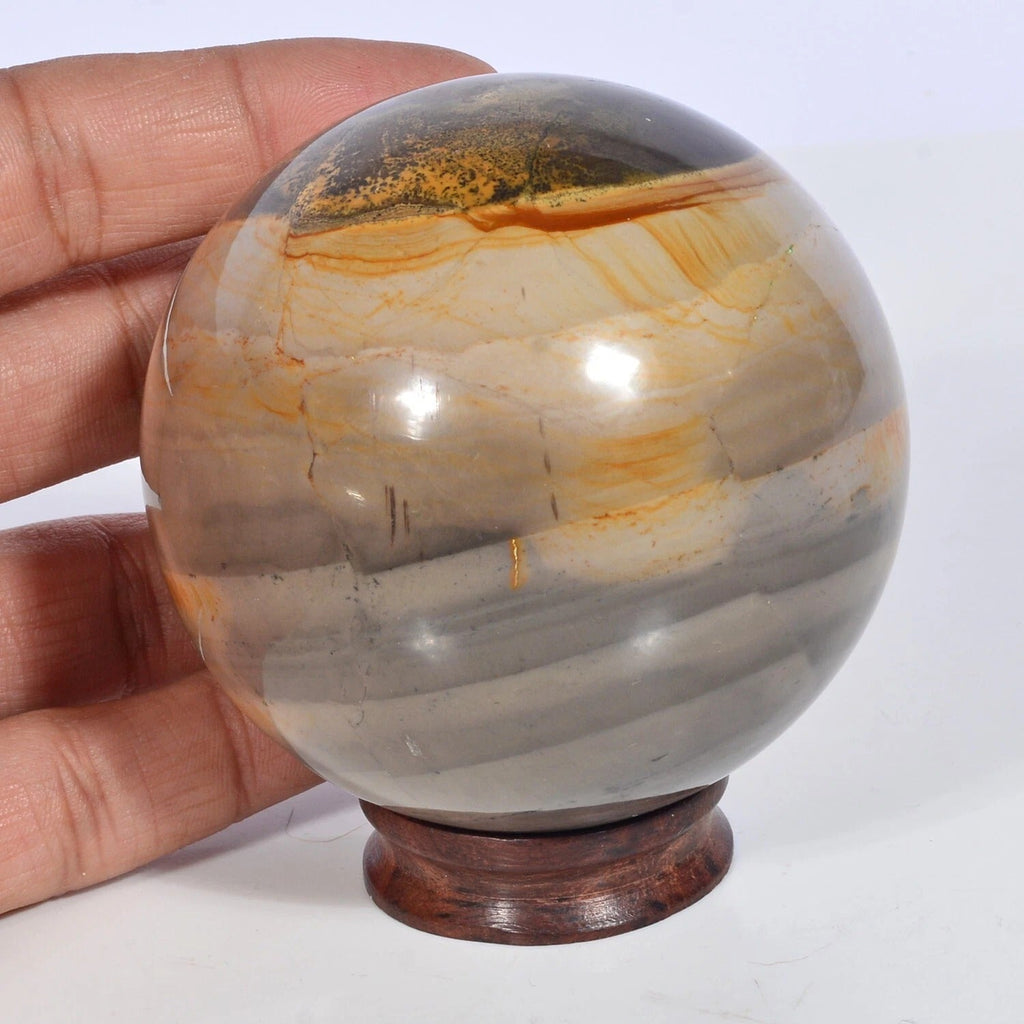2570 Cts Natural Forest Agate Reiki Crystal Healing Mineral Gemstone Sphere~71mm