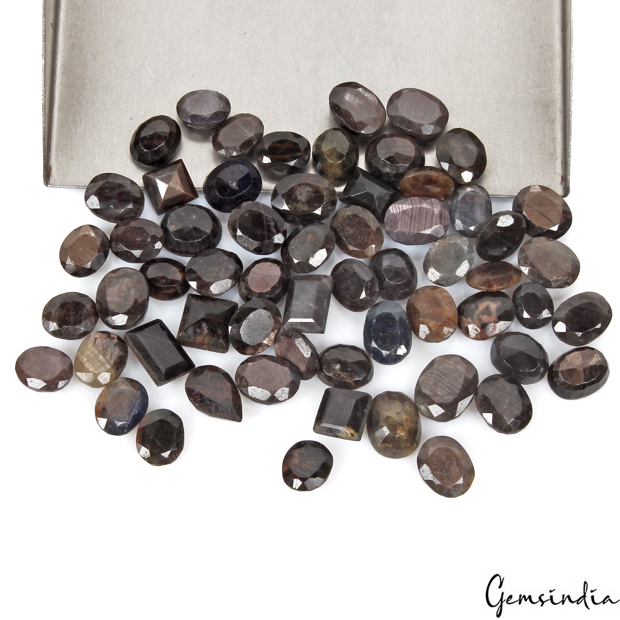 230 Ct/60 Pcs Natural Untreated Brown Black Sapphire Oval Cut 8mm-11mm Gemstones