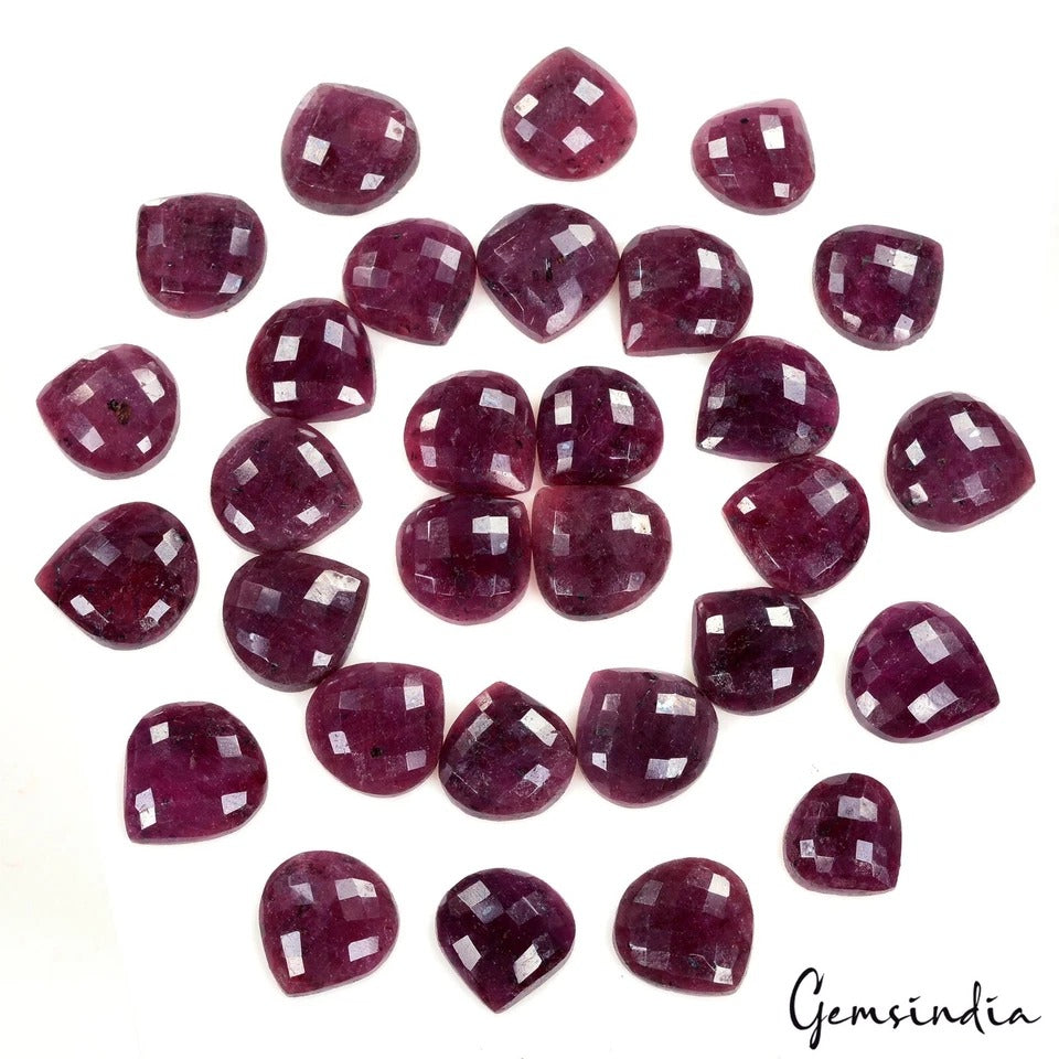 30 Pcs/800 Cts Natural Red Ruby Heart/Pear Checker Cut Earth Mined Jewelry Gems