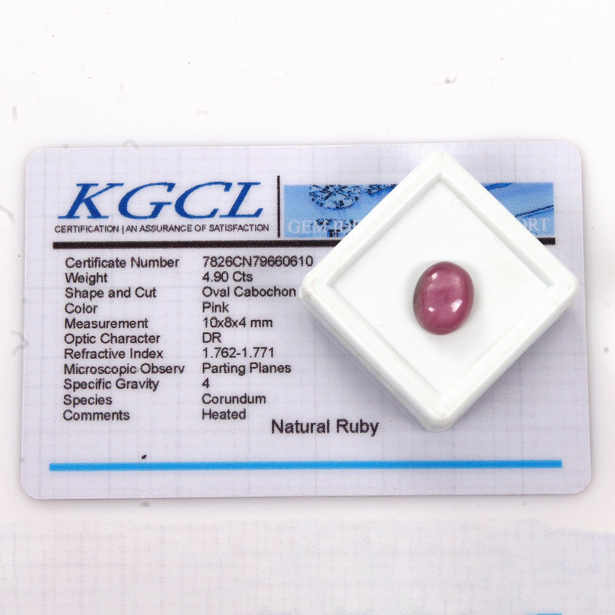 Certified 4.90 Ct Natural Pink Star Ruby Oval Cab Precious Loose Gem For Ring-RH