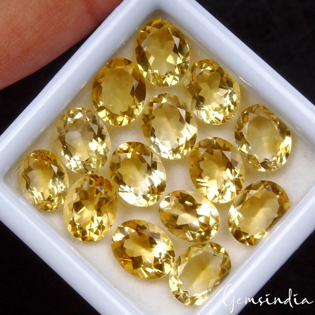 29.40 Ct/ 9x7mm Natural Yellow Citrine Oval Cut Loose Unheated Gemstones, Brazil