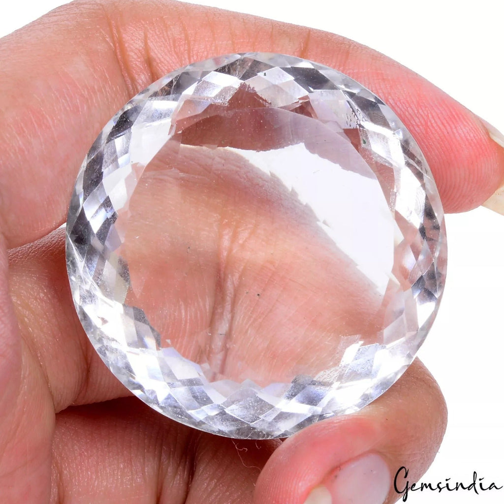 VVS 150 Cts Natural White Quartz Top Quality Round Cut Certified Loose Gemstone