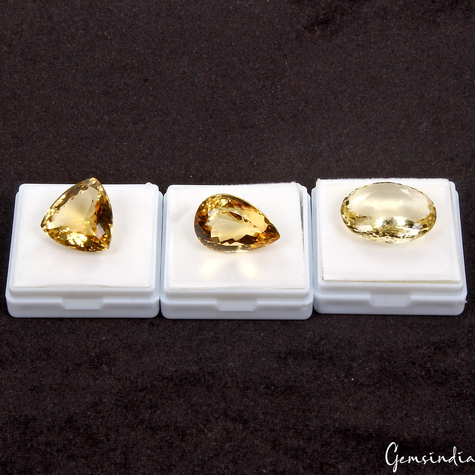 91.80 Ct Natural Yellow Citrine Mix Cut Loose AAA Grade Eye Clean Gemstones~3 Pc