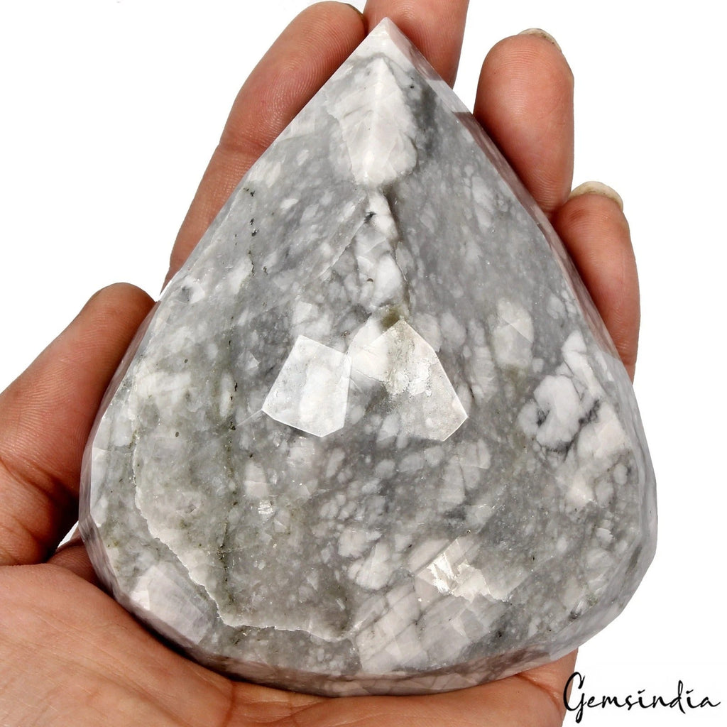 2480 Ct. Natural White Howlite Pear Faceted Loose Untreated Earth Mined Gemstone