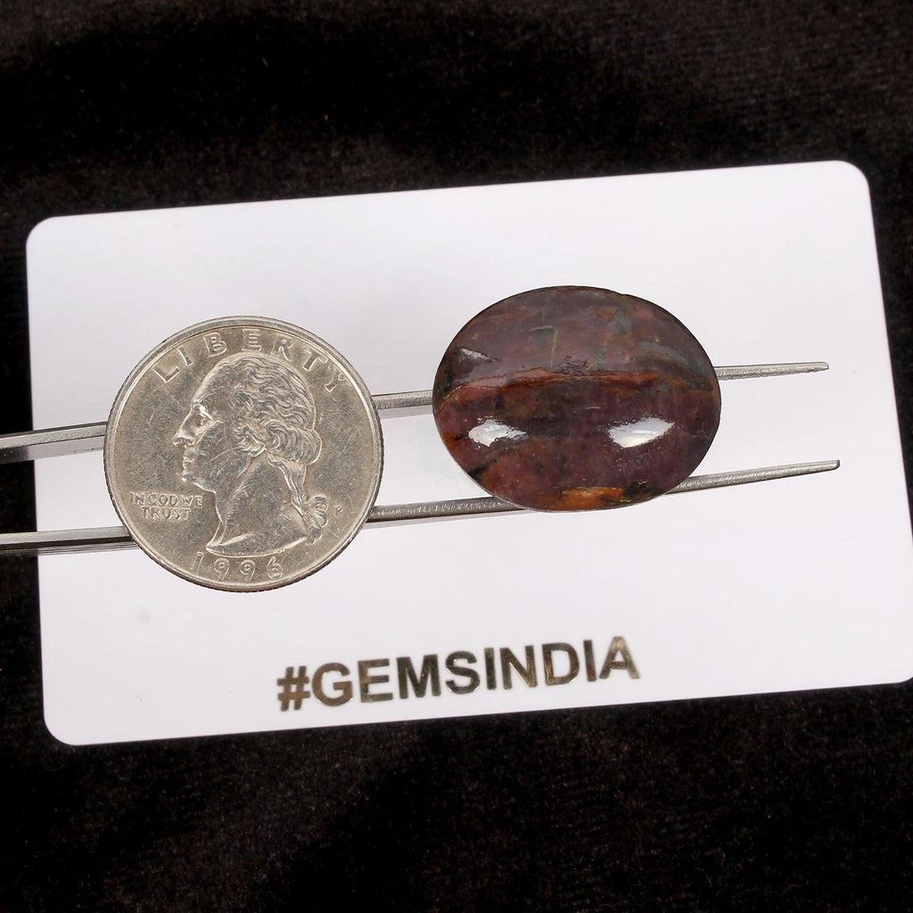 Certified 58.00 Ct Oval Cabochon Natural Red Star Ruby - Unheated, Gemstone
