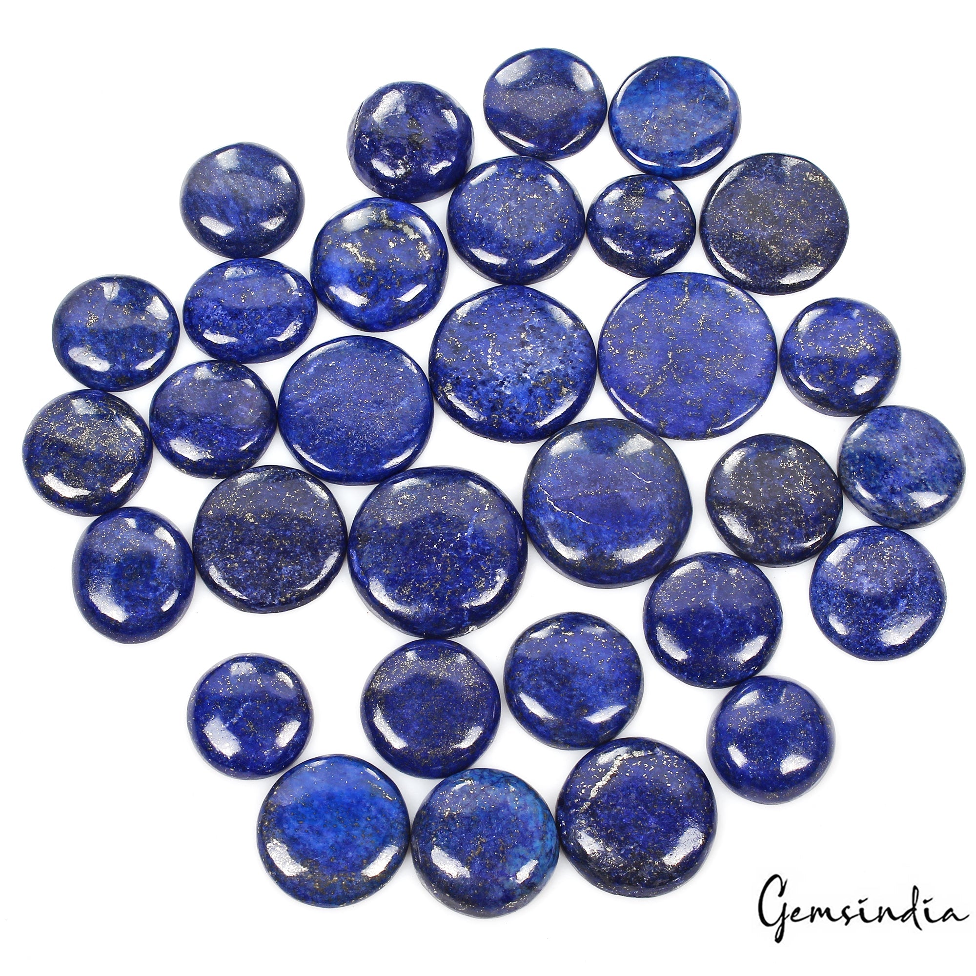 1000 Cts/29 Pcs Natural Blue Lapis Lazuli Gold Flecks Round Loose Wholesale Gems