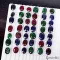 42 Pcs Natural Emerald Ruby Sapphire 12mm-17mm Oval Cut Loose Gemstones~ 400 Cts