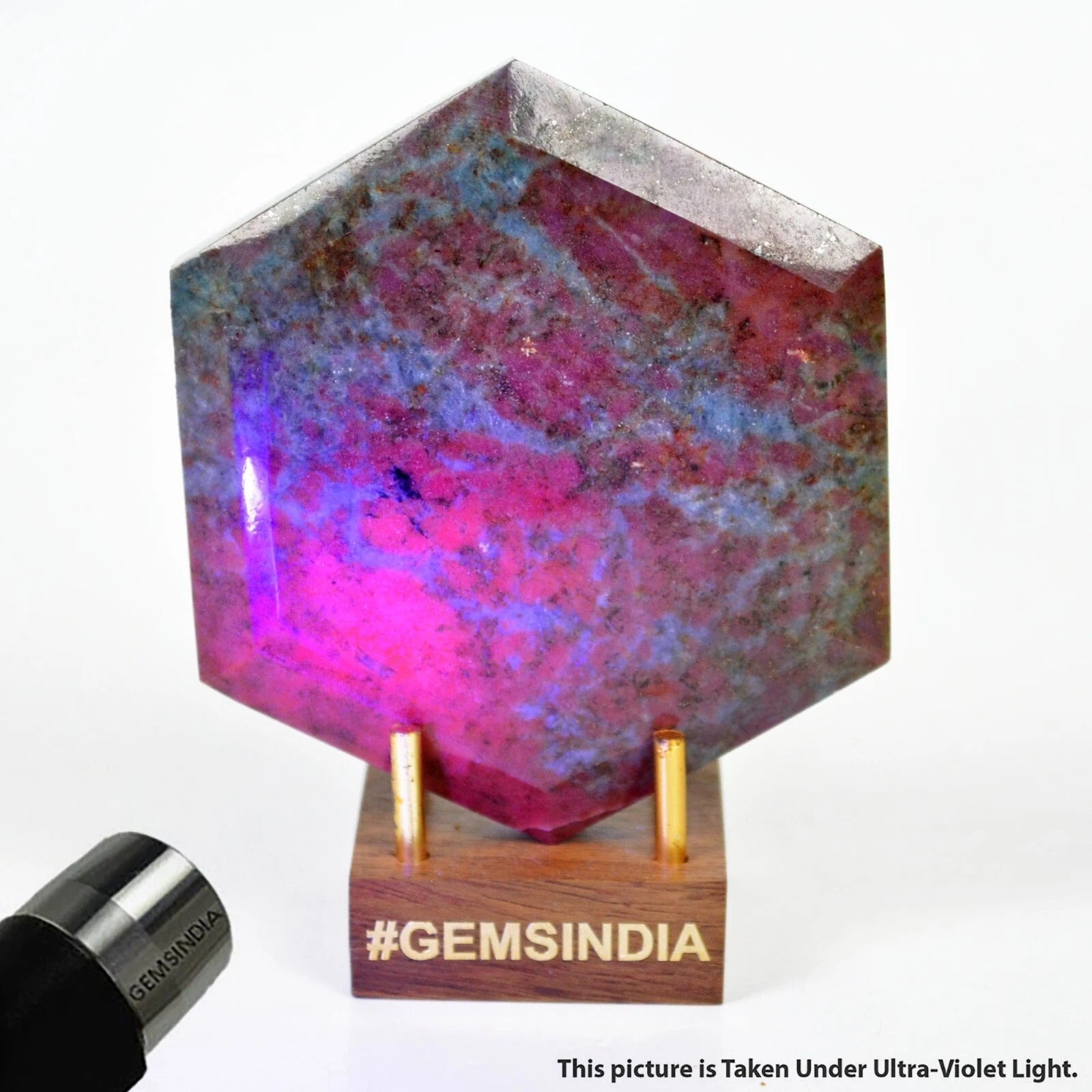 1750Ct Natural Untreated Ruby Kyanite Hexagon Cut Faceted Earth Mined Loose Gem