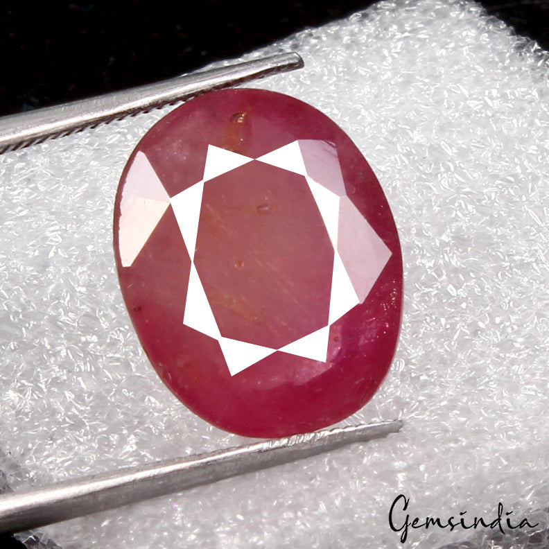 Certified 10.40 Ct Natural Untreated Red Ruby Oval Faceted Gems From Mozambique