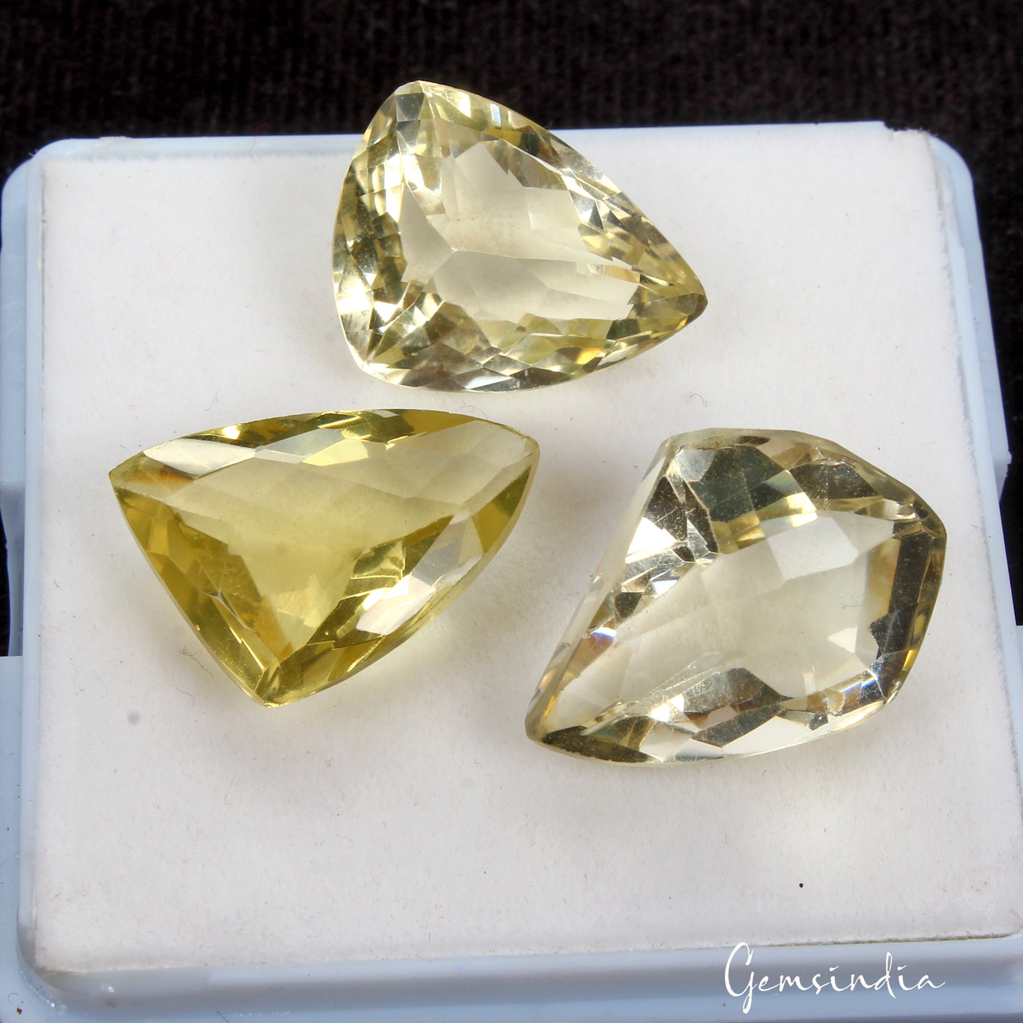 43.70 Cts/3 Pcs Natural Untreated Brazilian Yellow Citrine Fancy Cut Loose Gems