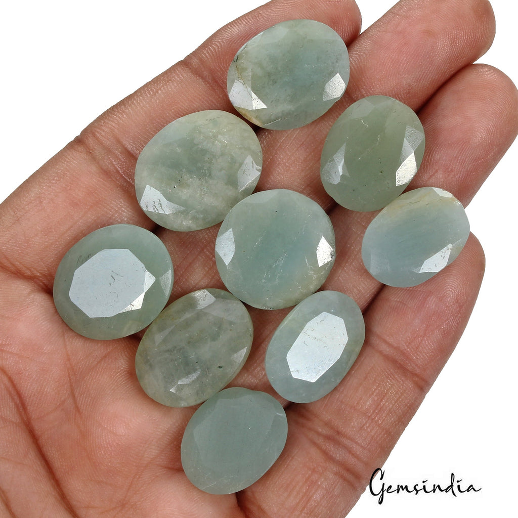 157.60 Ct Natural Untreated Aqua Green Aquamarine Oval Cut Loose Gems Lot 9 Pcs