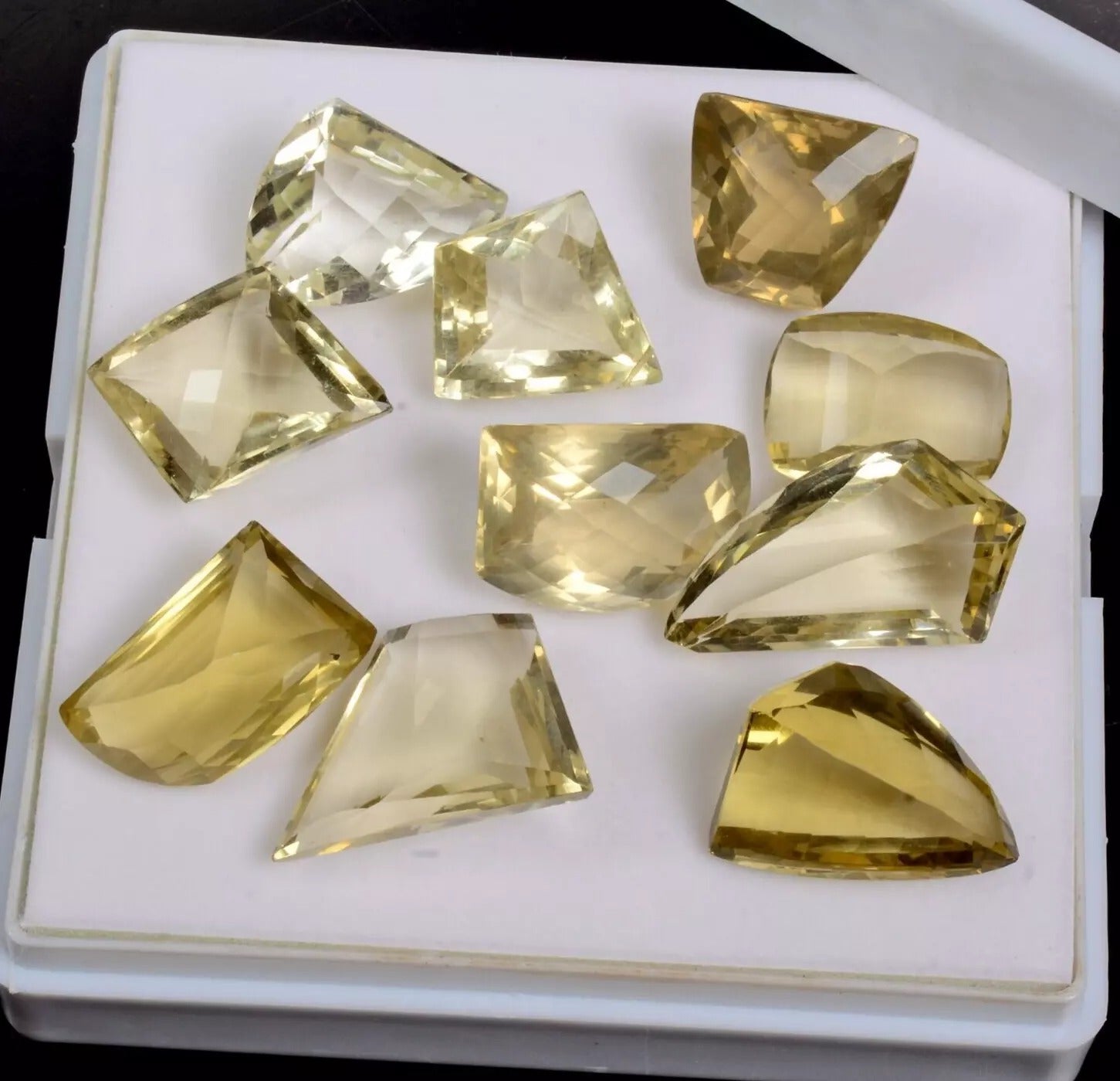Lemon Quartz Lot, Loose Gemstone, Untreated — 10 Pieces, 17mm to 30mm, 248.65 Ct