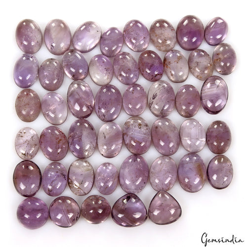 Amethyst Lot, Cabochon, Untreated, Purple — 46 Pieces, 12mm to 17mm, 400 Ct