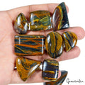 21 Pcs Natural Iron Tiger Eye 21-48mm Cabochon Loose Wholesale Gemstones Lot ~