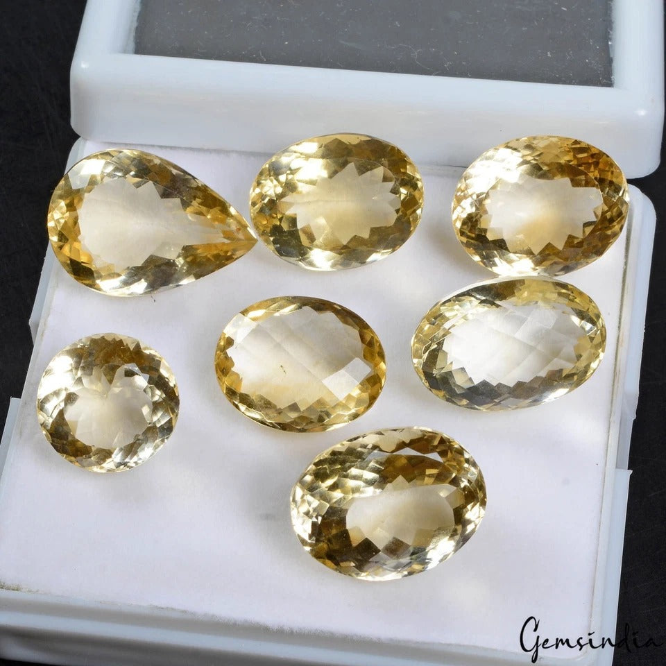 Citrine Lot, Loose Gemstone, Untreated — 7 Pieces, 13mm to 21mm, 113.80 Ct, Brazil