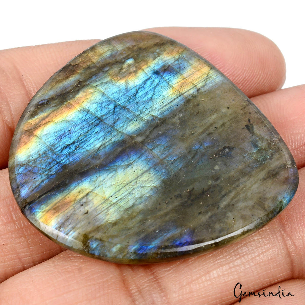 93.70 Ct Natural Untreated Peacock Shine Labradorite Pear Cab Certified Gemstone