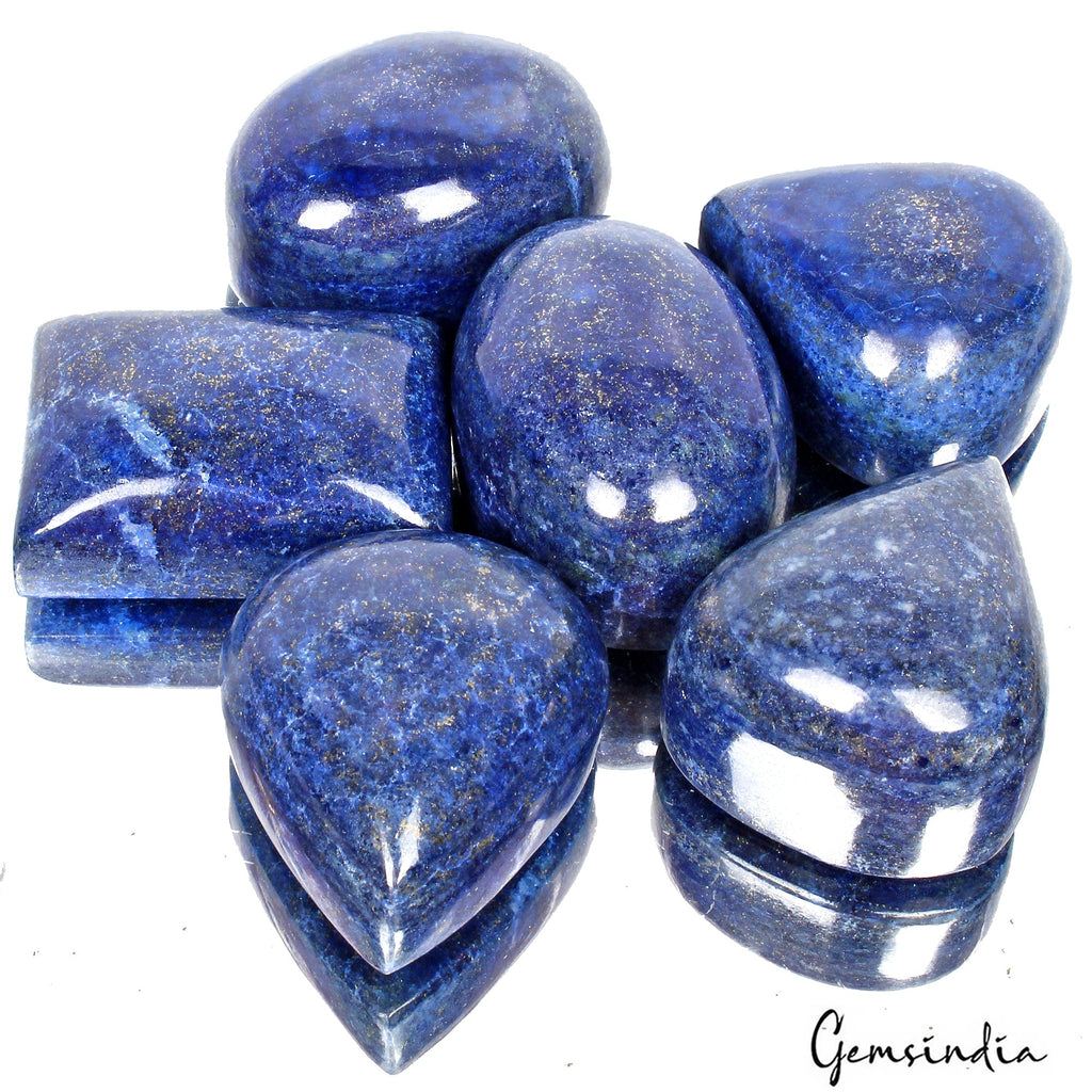 2920 Cts/6 Pcs Natural Gold Pyrite Blue Lapis Lazuli Mix Cab Wholesale Huge Gems