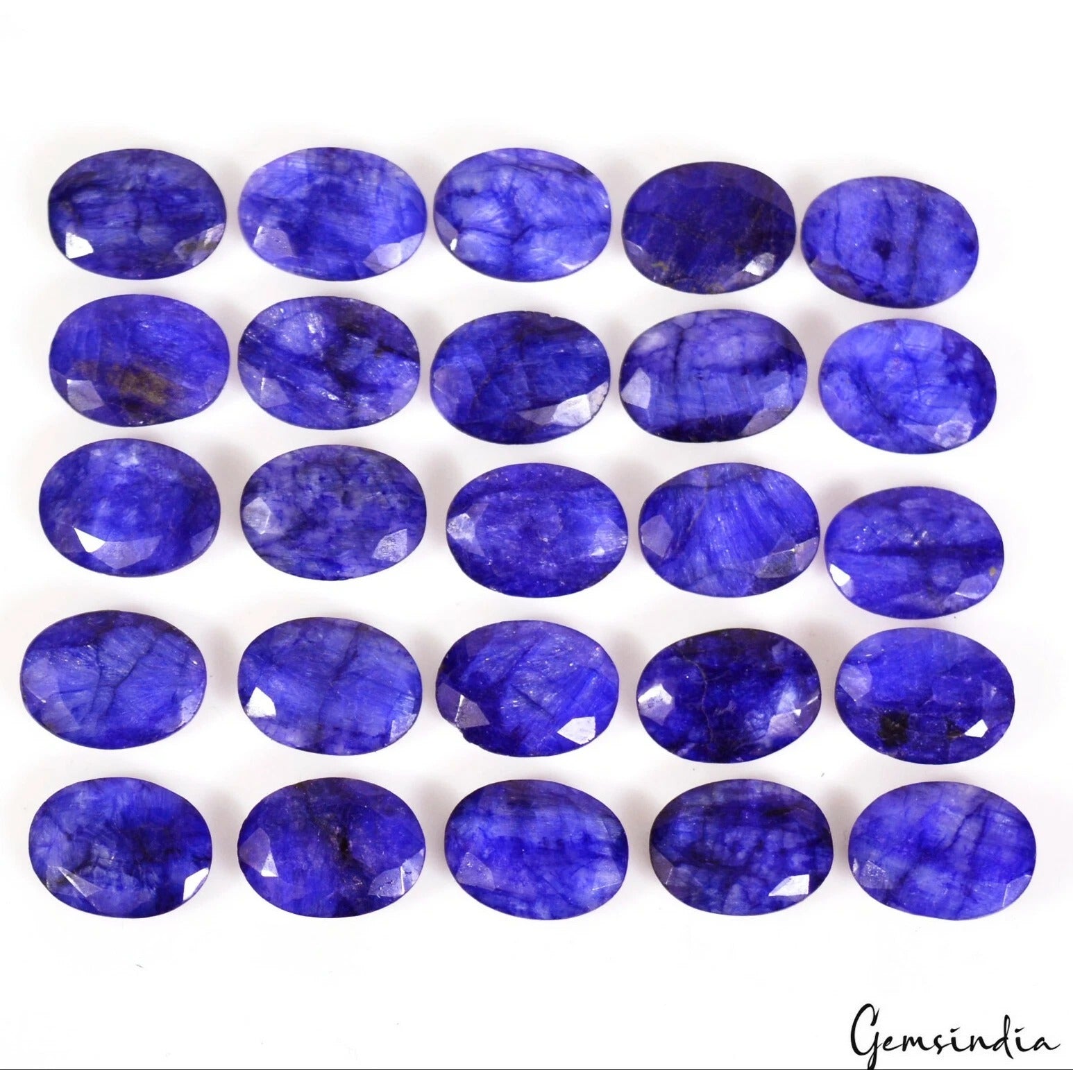 Blue Beryl Lot, Loose Gemstone, Oval Cut, Color Enhanced — 25 Pieces, 15mm to 16mm, 230.80 Ct