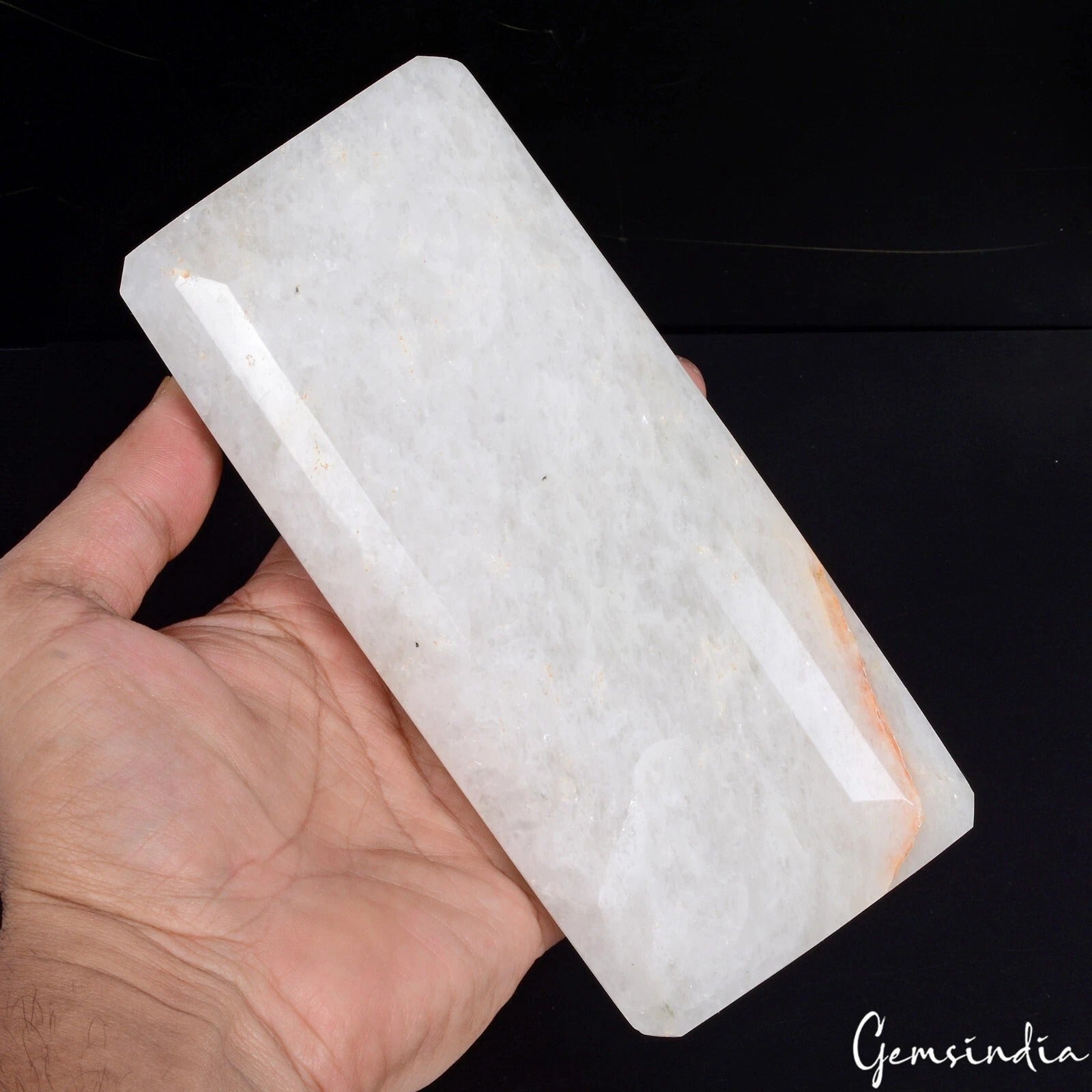Large 1.03 Kilo Natural Untreated White Quartz Healing Earth Mined Octagon Gems