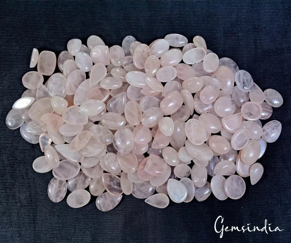 5000Ct/180 Pc Natural Rose Quartz Cabochon Stones –Polished Pink Loose Gemstones