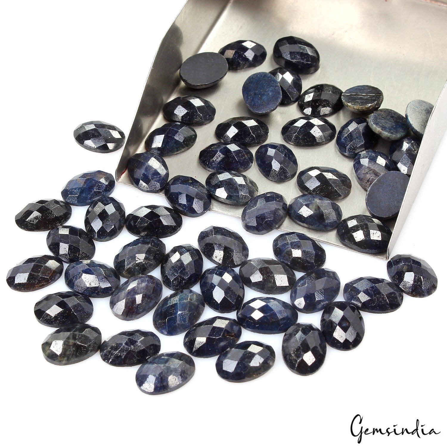 325 Ct Natural Blue Sapphire 14x10mm Oval Checker Cut Calibrated Loose Gemstones