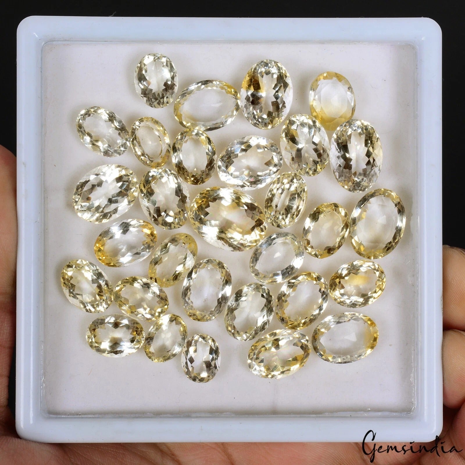 185.50 Ct Natural Untreated Yellow Citrine Oval Cut Faceted Loose Gemstone Lot