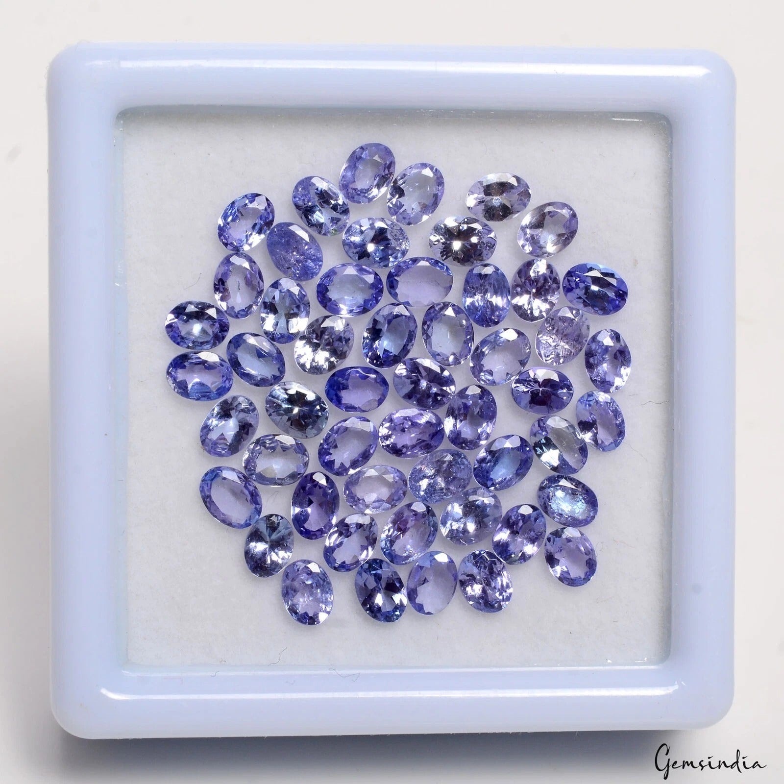 52Pcs Natural Untreated Tanzanite 4x3mm Oval Cut Sparkling Violet Blue Loose Gem
