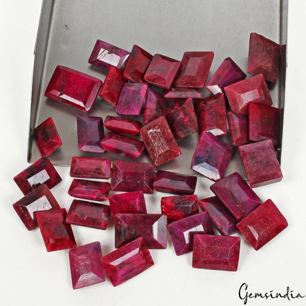 450 Ct Natural Red Ruby Baguette Cut Loose 11mm-18mm jewelry Gemstones ~40 Pcs