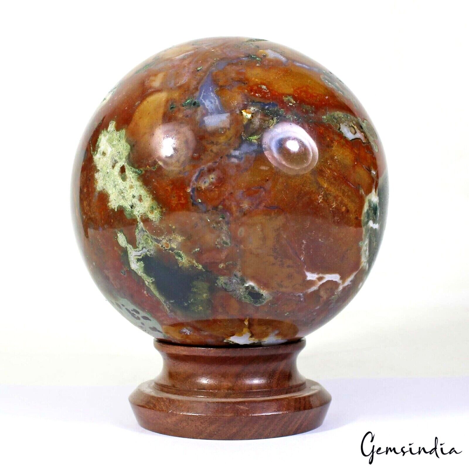 Bloodstone Sphere, Untreated, Bi-Color — 4.9 inch, 2.309 Kg (11545 Ct), Madagascar