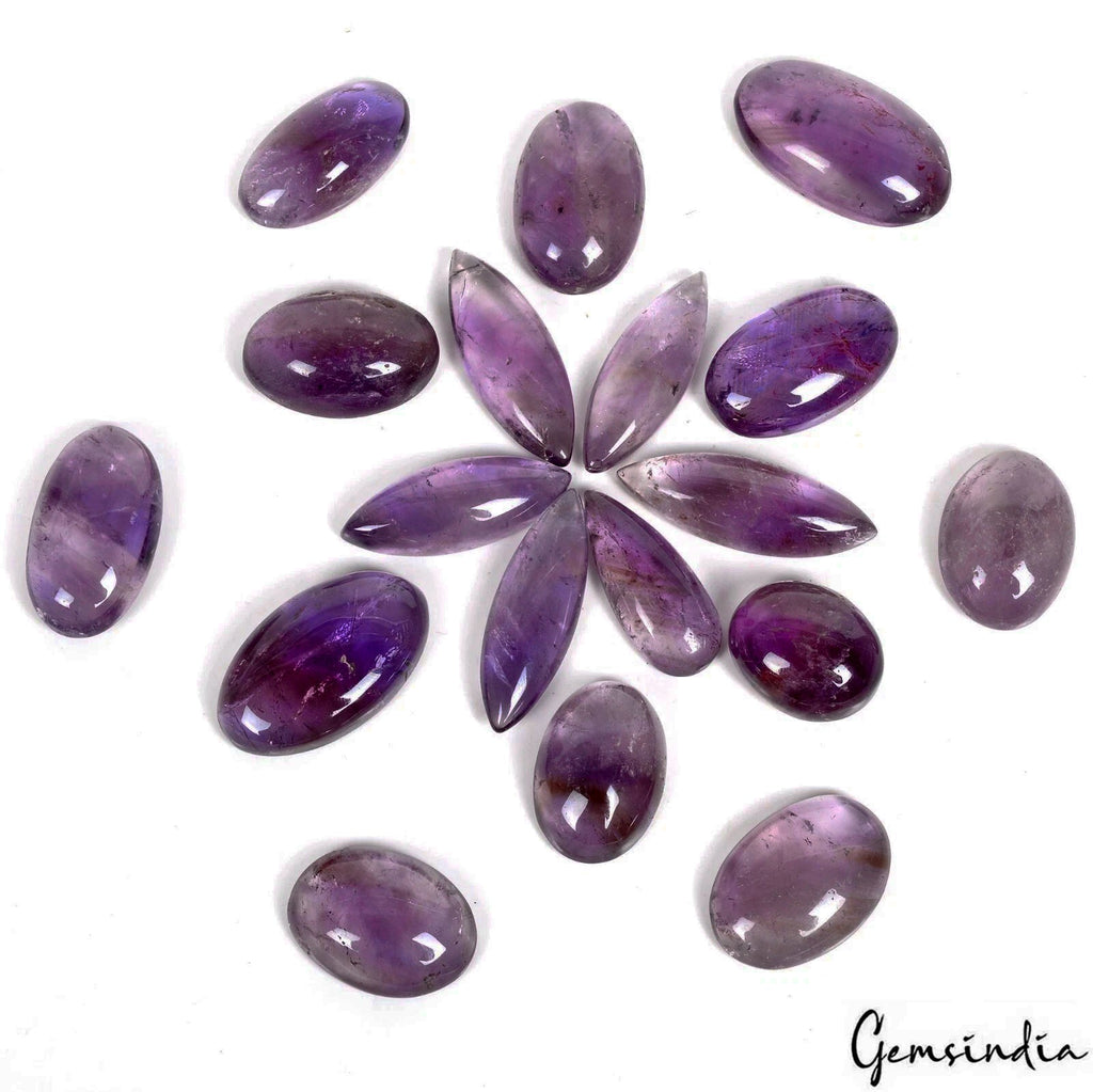 18 Pc Natural Purple Amethyst Loose Cabochon Mix Shape 23-39mm Gemstones ~700 Ct