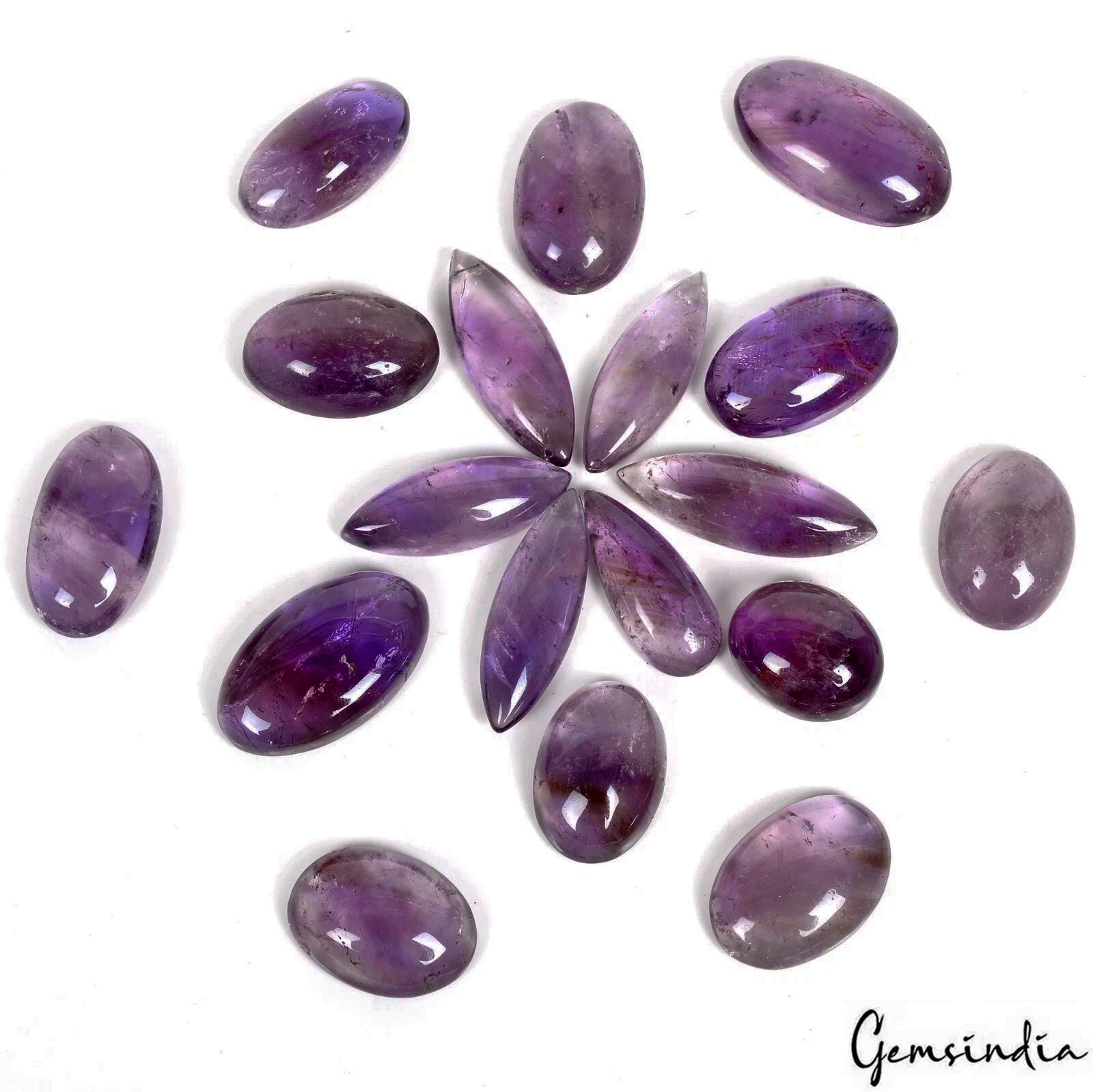 18 Pc Natural Purple Amethyst Loose Cabochon Mix Shape 23-39mm Gemstones ~700 Ct