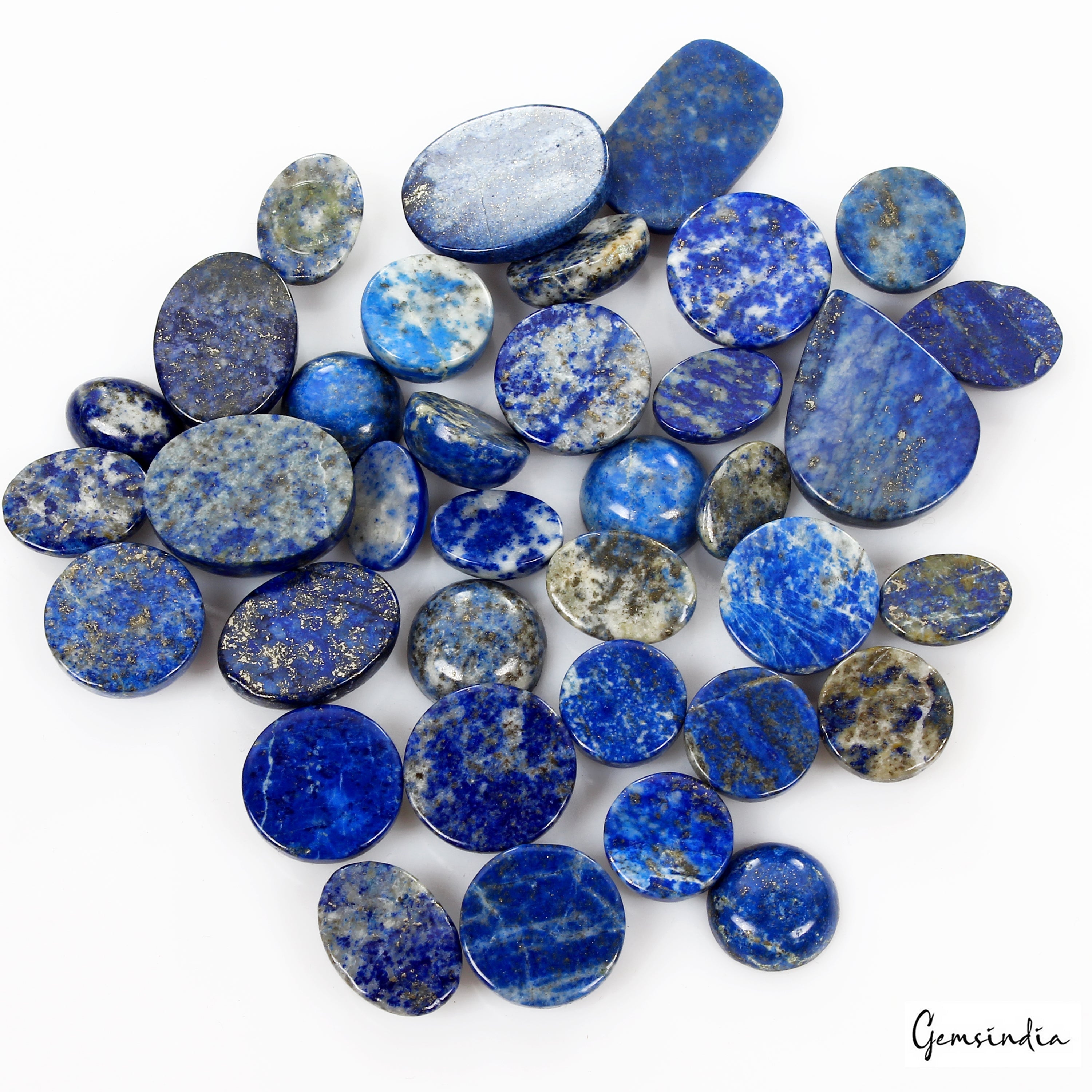 520 Ct Natural Blue Lapis Lazuli Mix Cabochon Loose Gemstone Wholesale Lot 36 Pc