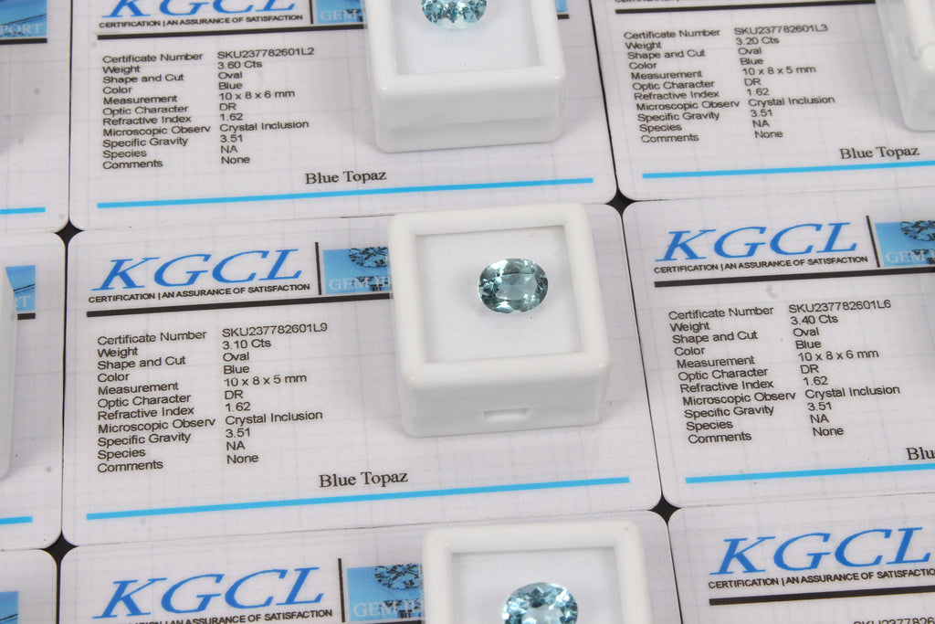 Blue Topaz Lot, Loose Gemstone — 9 Pieces, 10mm, 29.15 Ct