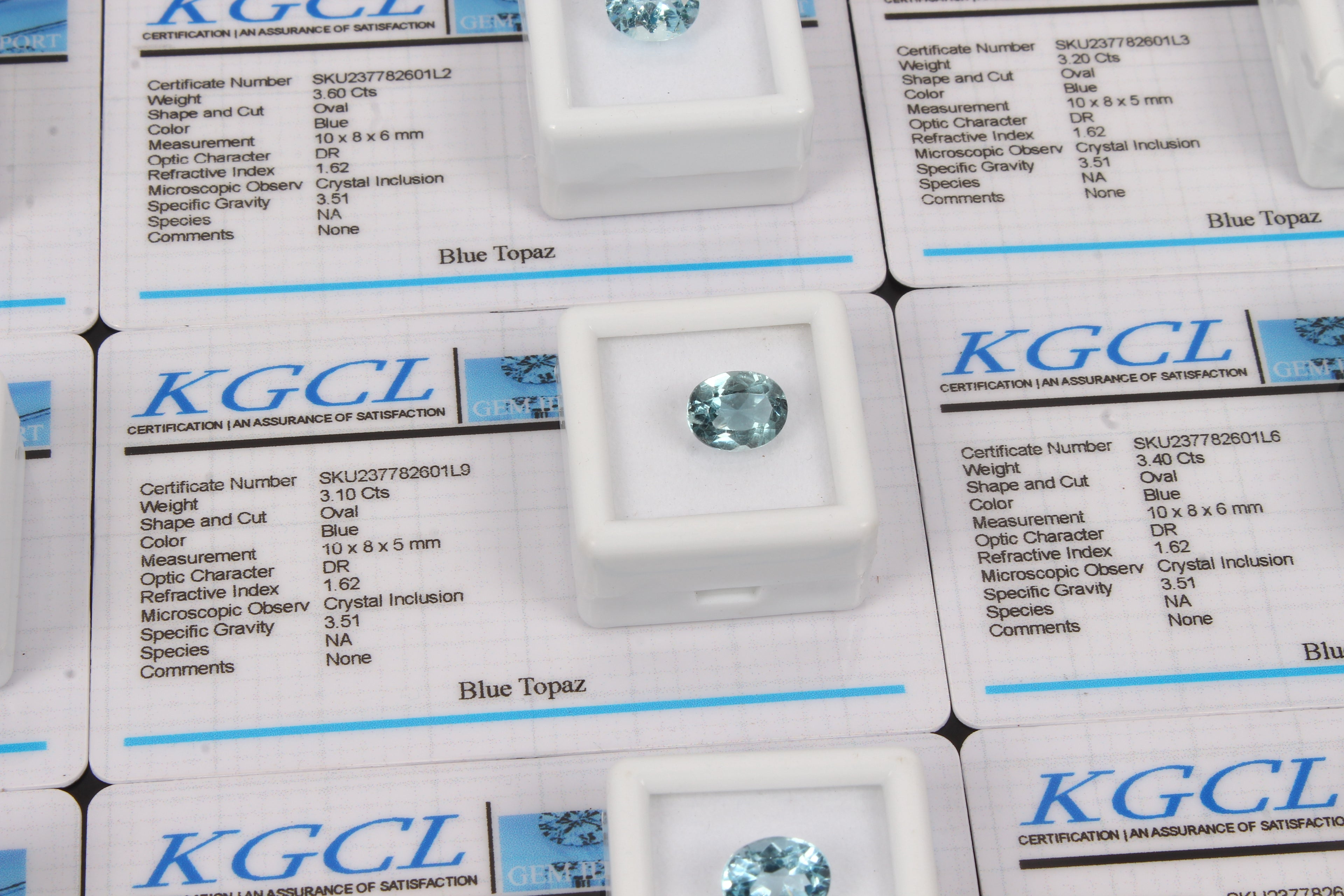 Blue Topaz Lot, Loose Gemstone — 9 Pieces, 10mm, 29.15 Ct