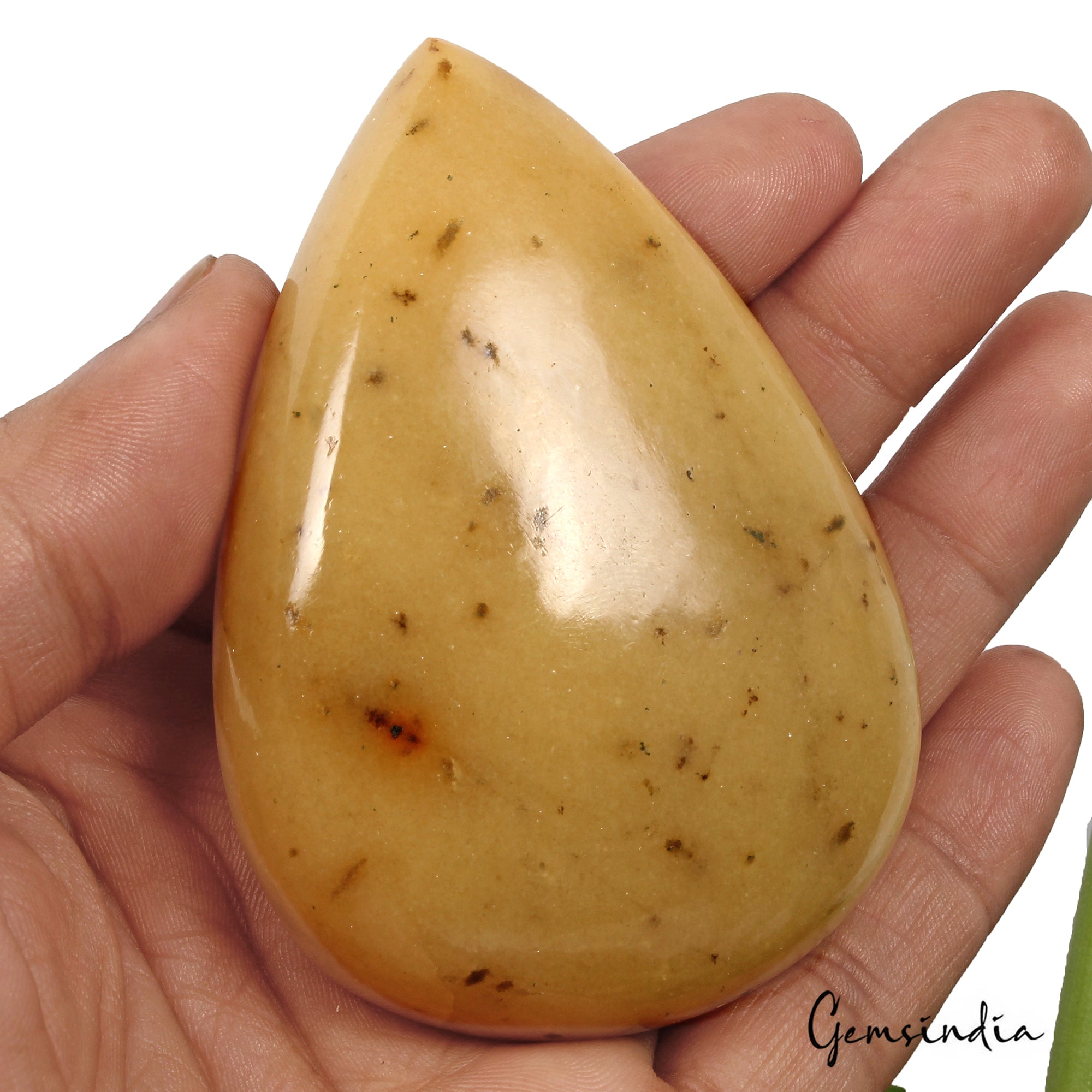 770 Ct Natural Yellow Aventurine Pear Cab Earth Mined Huge Size Loose Gemstone