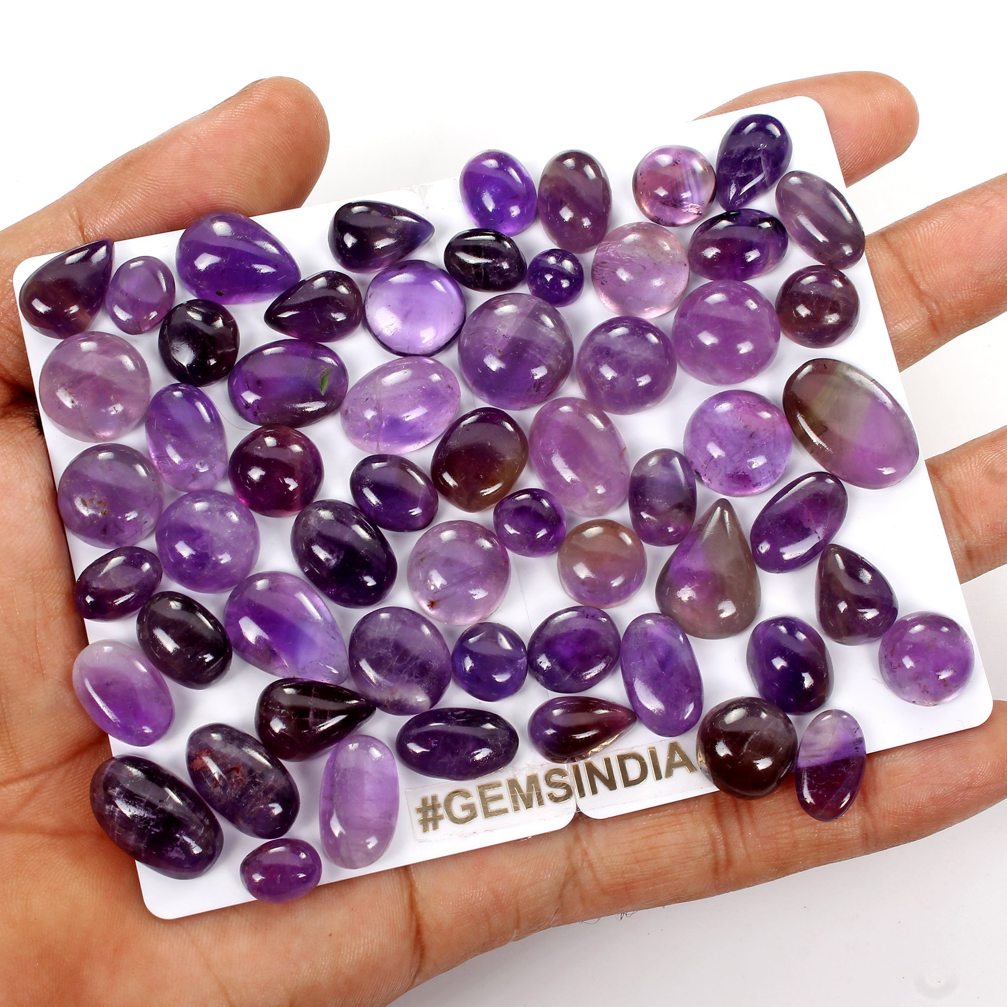 380 Ct Natural Rich Purple Amethyst Mix Cab Untreated Loose Gemstones~ 58 Pcs