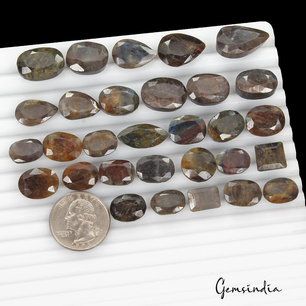 470 Ct/46 Pcs Natural Untreated Brown Sapphire Mix Cut Loose Gem Lot For Jewelry