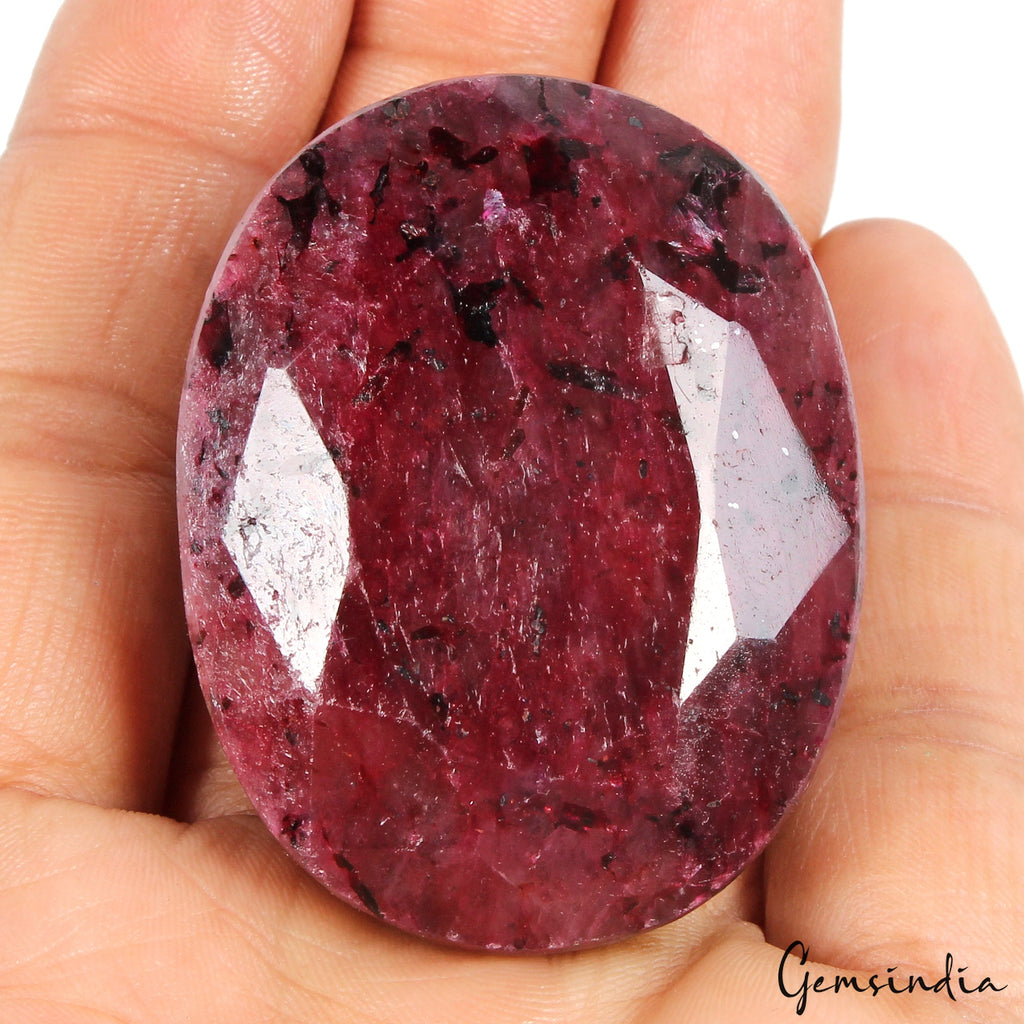 570 Ct Natural Dark Red Ruby Oval Faceted Earthmined Huge Size Loose Gemstone