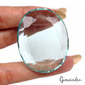 Aquamarine Loose Gemstone, Green — 46 x 36 x 8 mm, 115.00 Ct