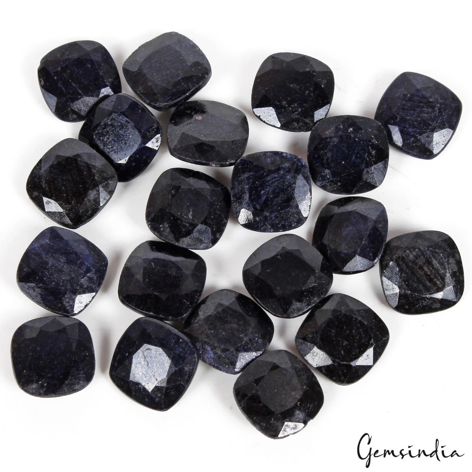Certified 149.80 Cts/20 Pcs Natural Blue Sapphire Cushion Calibrated 12mm Gems
