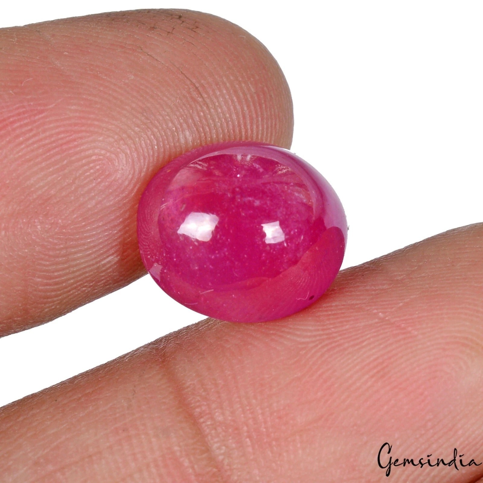 8.30 Ct. Heated ! Giant Top Red Pink Ruby Mozambique Oval Cabochon Gemstone~12mm