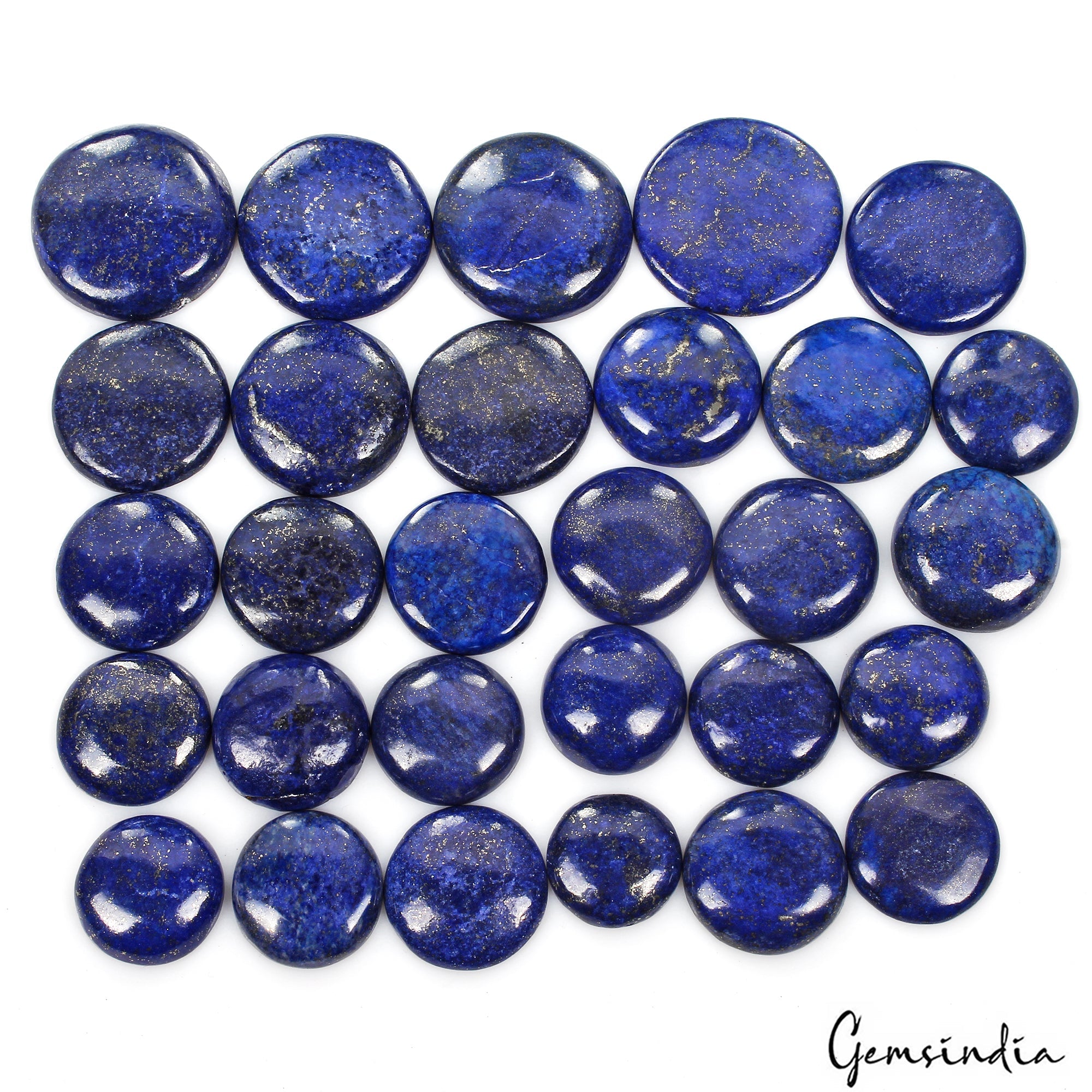 1000 Cts/29 Pcs Natural Blue Lapis Lazuli Gold Flecks Round Loose Wholesale Gems