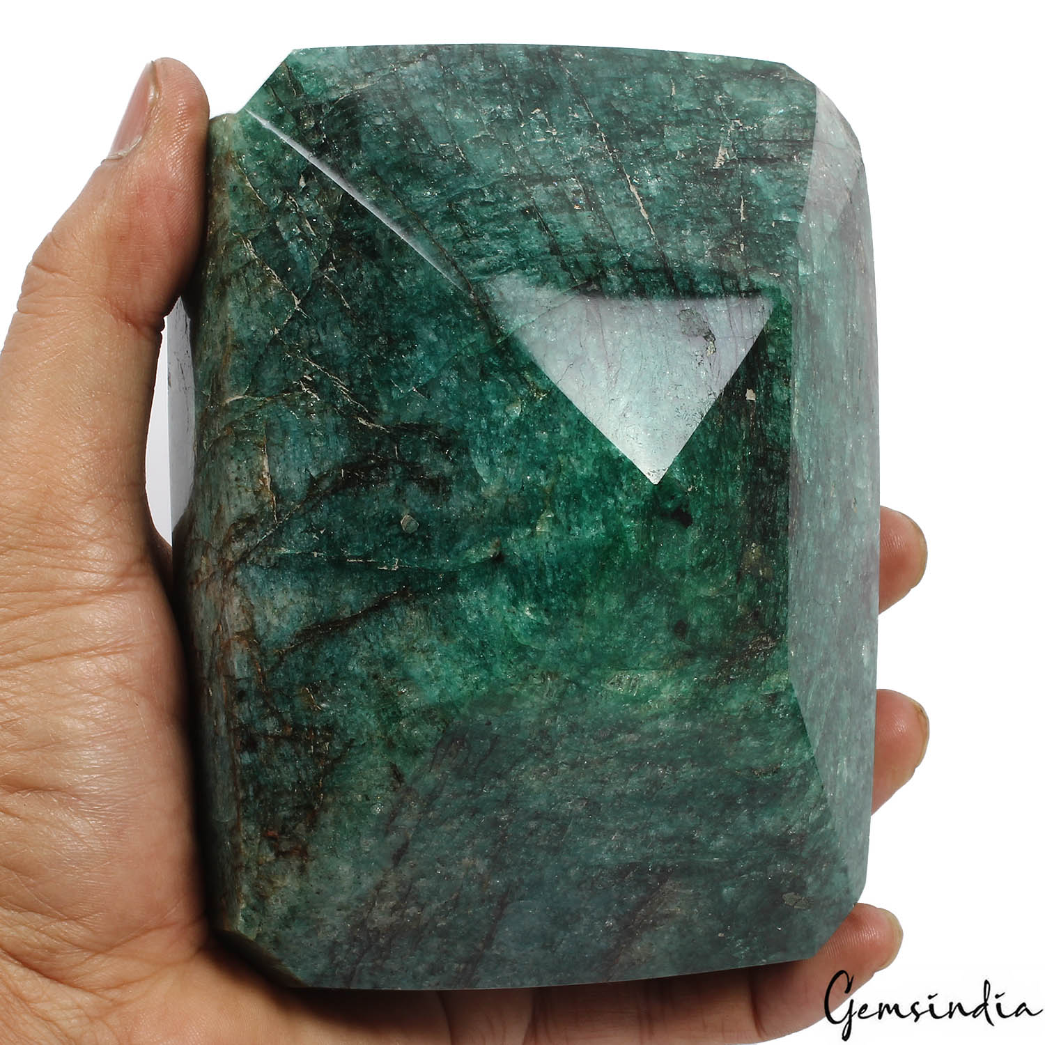 1.85Kilo Natural Green Brazilian Emerald Octagon Cut Earth mined Museum Size Gem