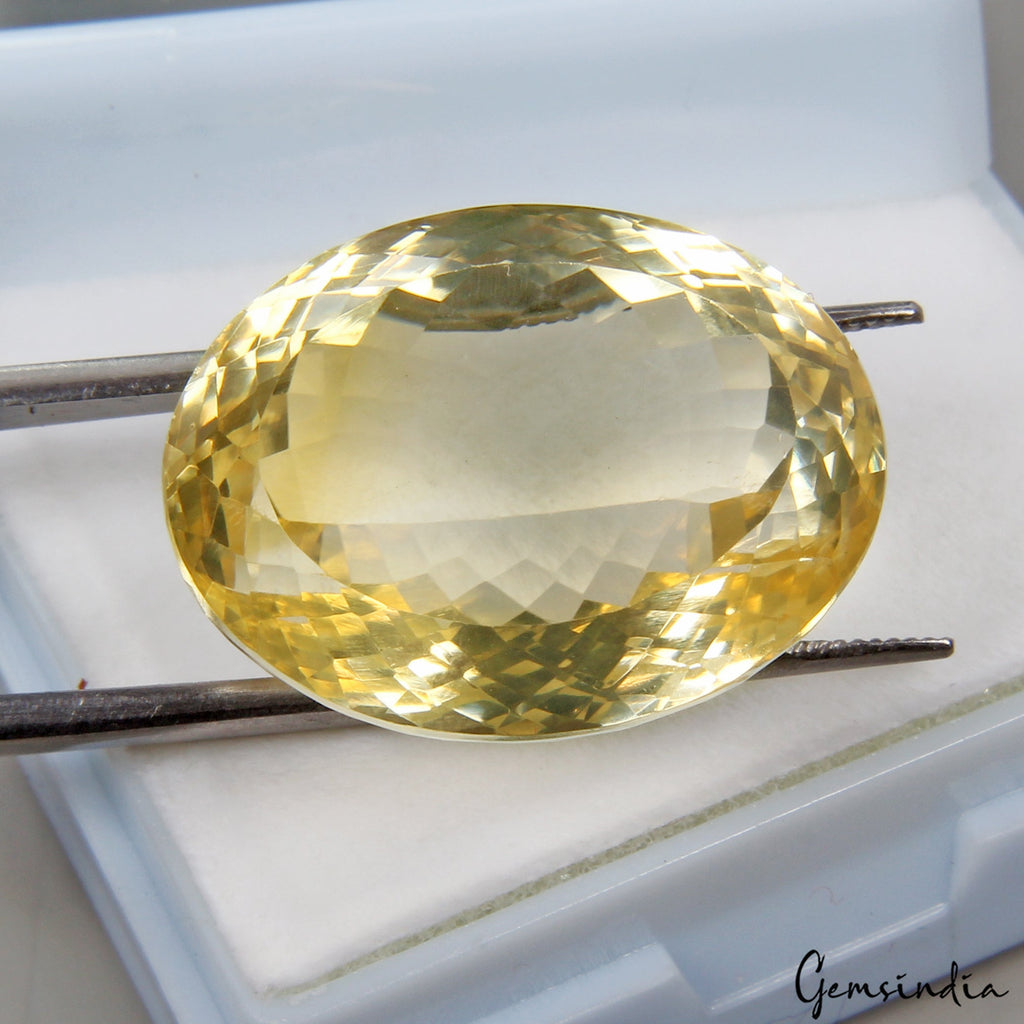 VVS 36.40 Ct Natural Lemon Quartz Citrine Pendant Size Loose Certified Gemstone