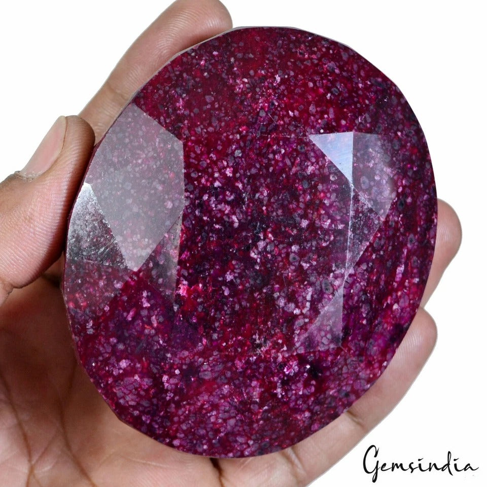 Ruby Loose Gemstone, Color Enhanced, Red — 85x71x47 mm, 2600 Ct, Madagascar