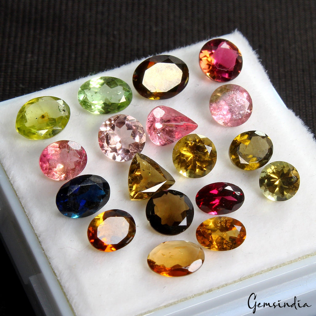 Mix Cut Natural Unheated Multi Color Tourmaline 18 Pc 12.30ct 5-8mm Lot Gemstone